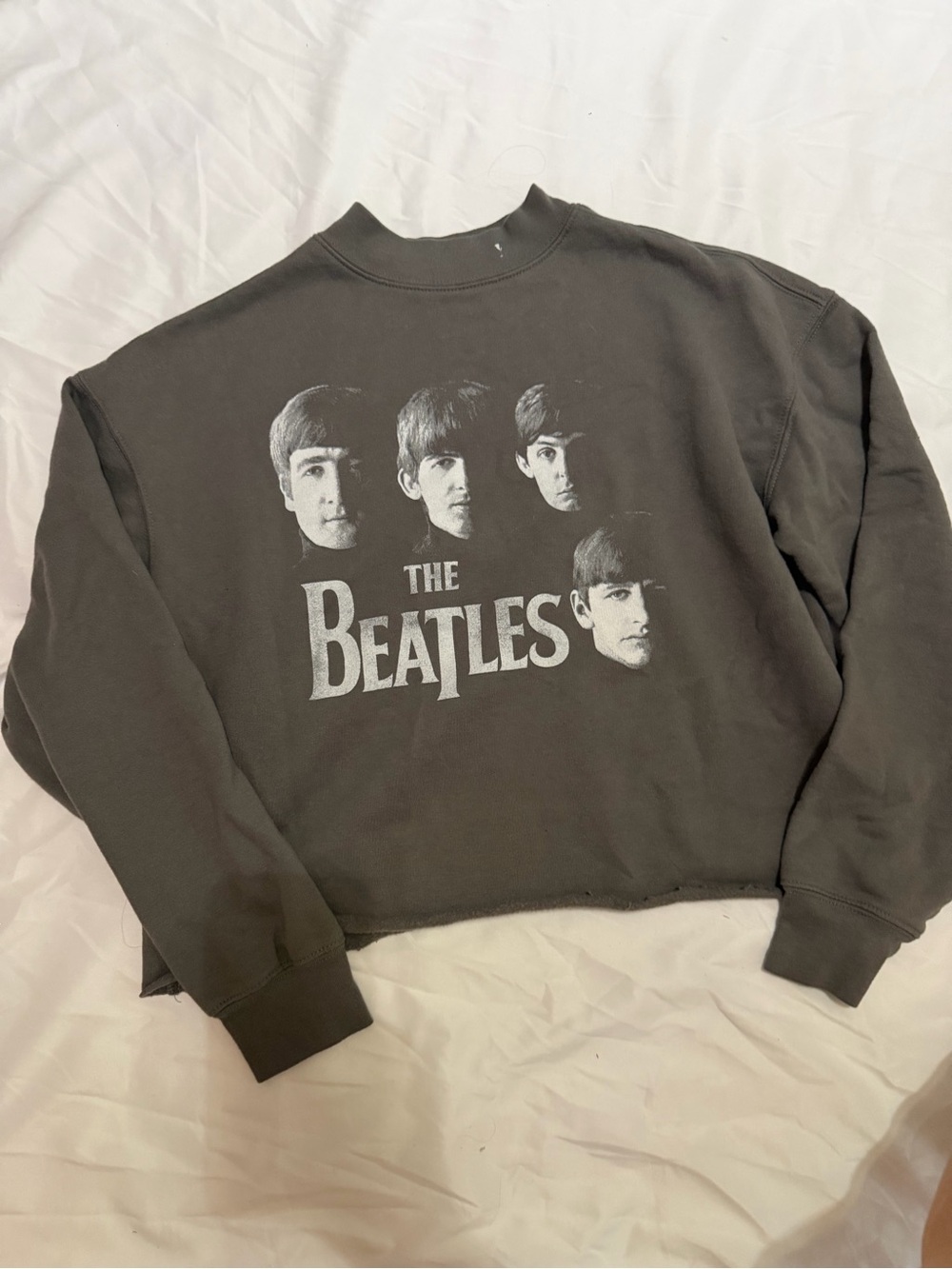 The Beatles Charcoal Crewneck Sweatshirt with White Graphic